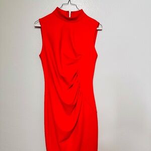 Gabriel Union Red Sheath Dress | Sleeveless Draped Detail | Classic & Chic
